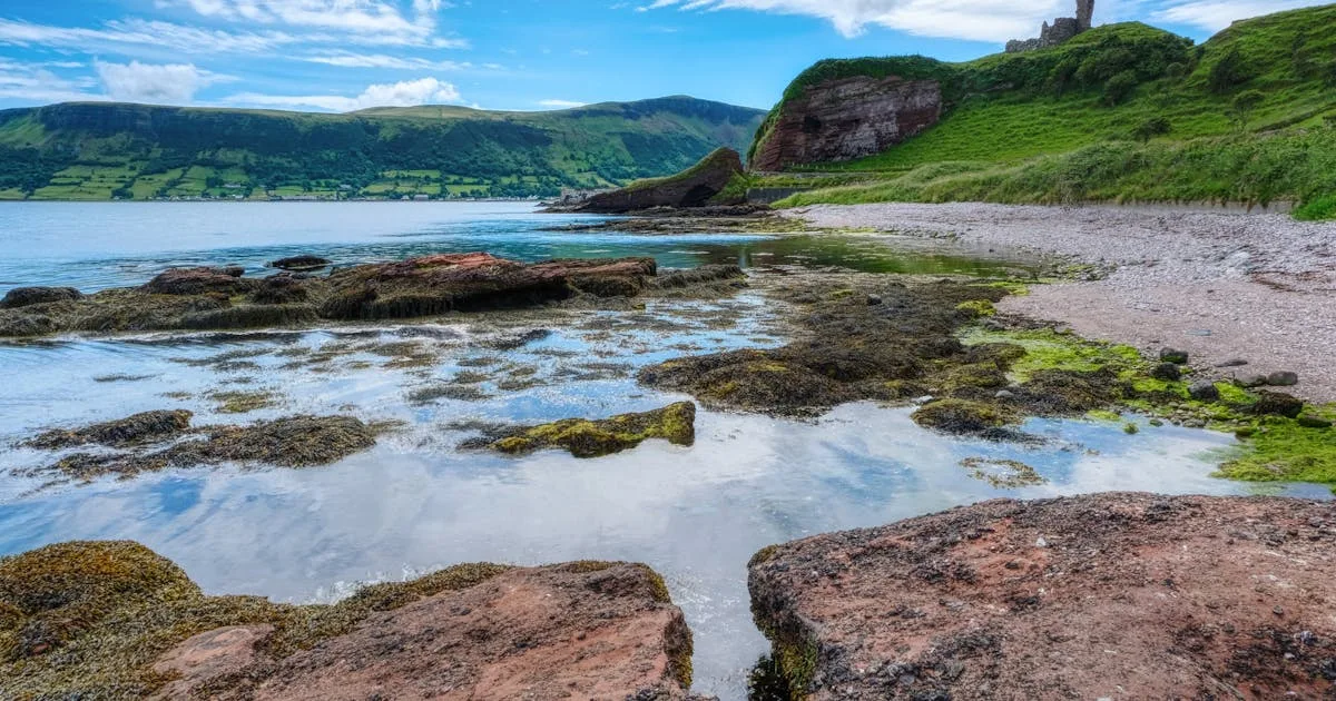 Rolling green hills and countryside in County Antrim, Northern Ireland