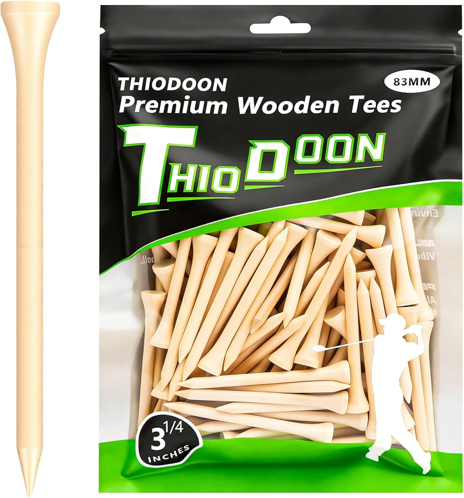 THIODOON Wooden Golf Tees (Pack of 100)